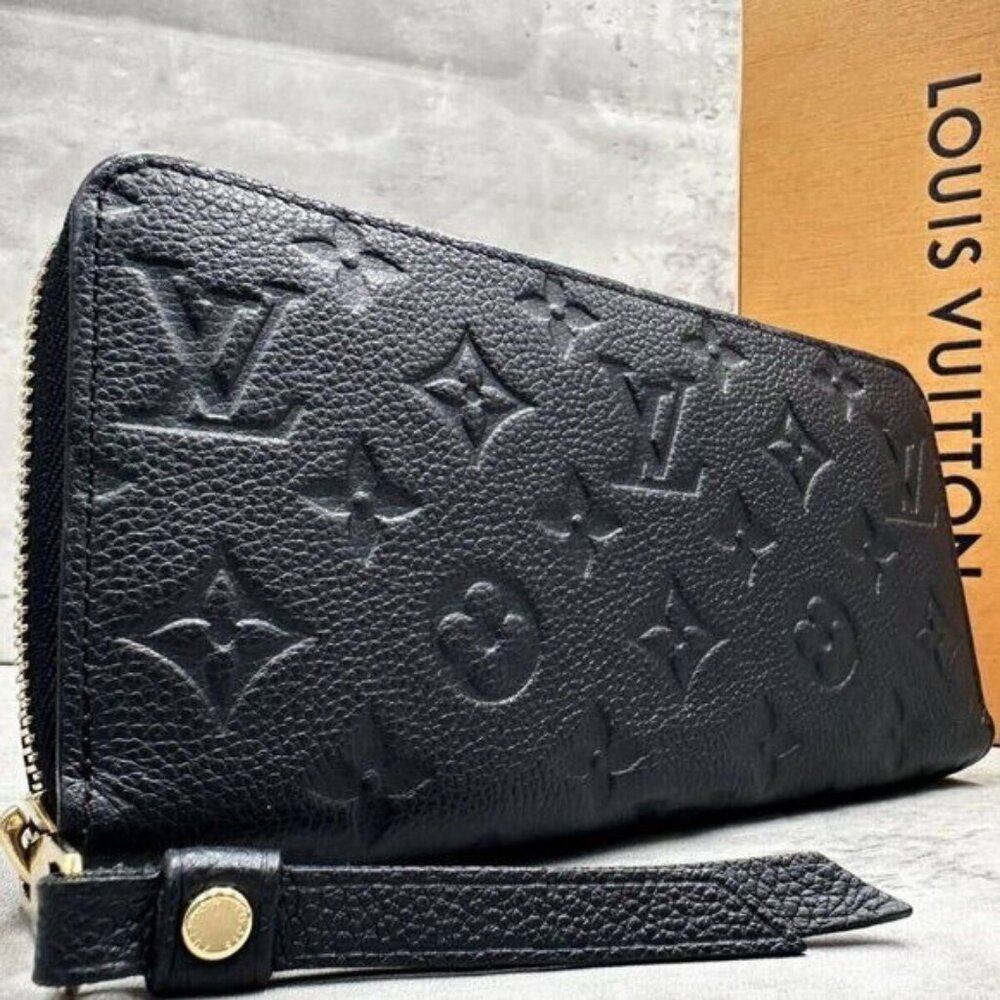 Authentic Louis Vuitton Monogram Empreinte Leather Zippy Long Wallet Black LV - Picture 1 of 10